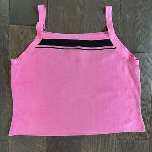 Mods Seta Separates Silk Blend Tank Top • Straight Square Neck in Pink • M/L